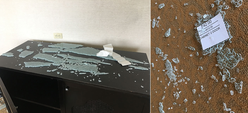 This two-door cabinet isn’t even worth $42 anymore. (Dan McQuade/Deadspin)